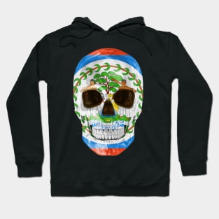 Belize Flag Skull - Gift for Belizean 19.02.52 With Roots From Belize Hoodie